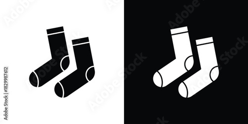 Socks icons editable flat black and white icons pack. Vector EPS10