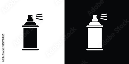 Spray can icons editable flat black and white icons pack. Vector EPS10