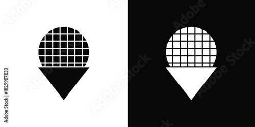 Stroopwafel icons editable flat black and white icons pack. Vector EPS10