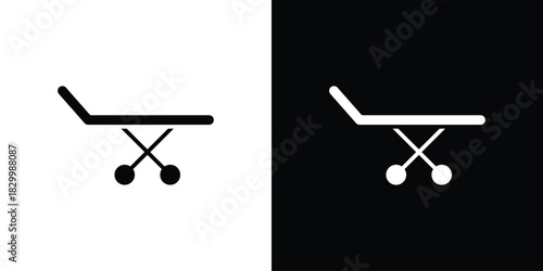 Stretcher icons editable flat black and white icons pack. Vector EPS10