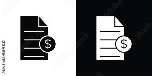 Tax icons editable flat black and white icons pack. Vector EPS10