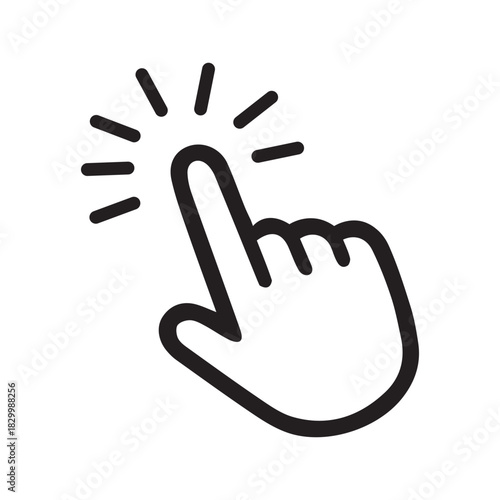 Touch screen finger hand press push vector icon