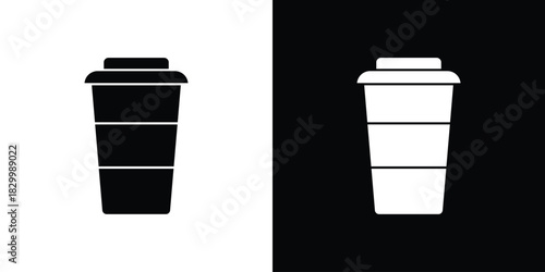 Togo Cup icons editable flat black and white icons pack. Vector EPS10