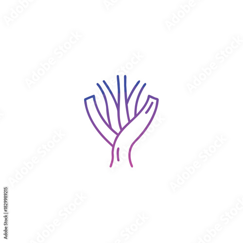 Stylized leek vegetable icon with gradient outline and clean art design