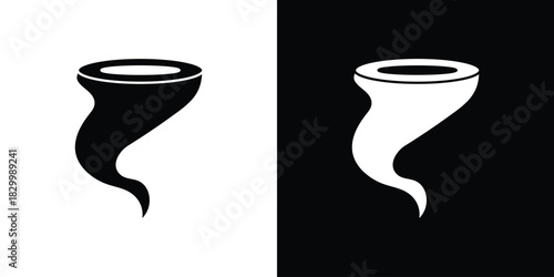 Tornado icons editable flat black and white icons pack. Vector EPS10