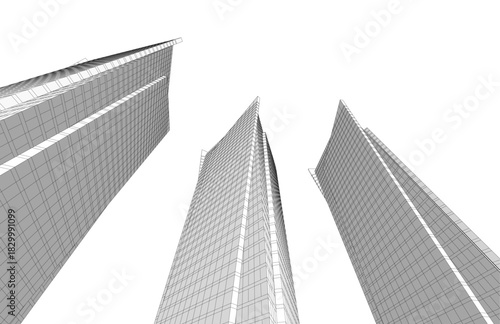 Abstract modern architecture, 3D rendering