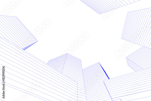 Abstract modern architecture, 3D rendering