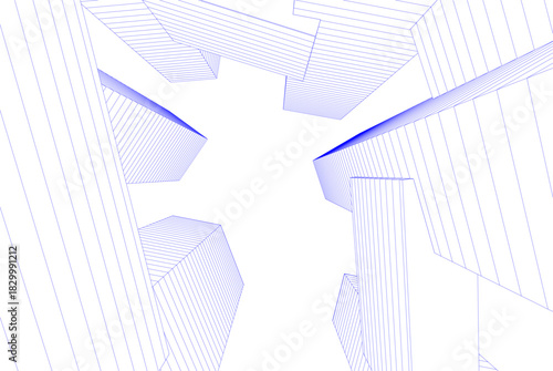 Abstract modern architecture, 3D rendering