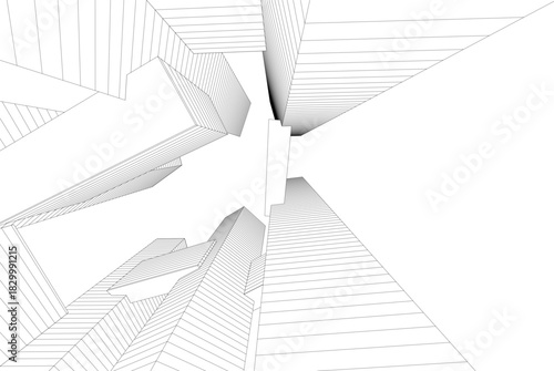 Abstract modern architecture, 3D rendering