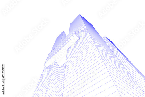 Abstract modern architecture, 3D rendering