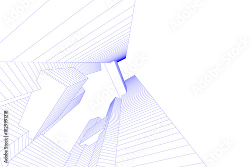 Abstract modern architecture, 3D rendering