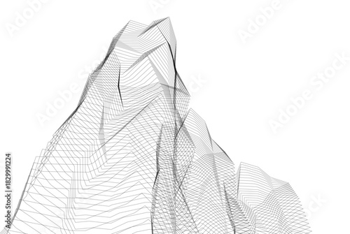 Abstract modern architecture, 3D rendering