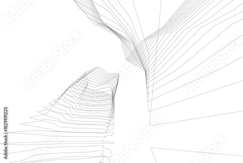 Abstract modern architecture, 3D rendering