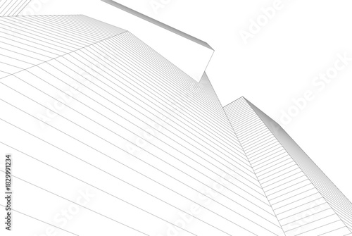Abstract modern architecture, 3D rendering