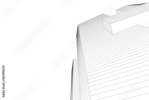 Abstract modern architecture, 3D rendering