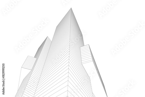 Abstract modern architecture, 3D rendering