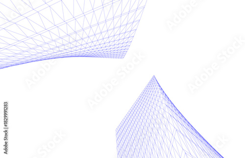 Abstract modern architecture, 3D rendering