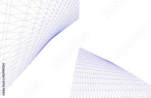 Abstract modern architecture, 3D rendering