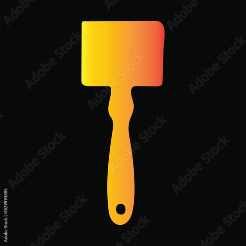 Orange gradient paint brush icon on for creative projects
