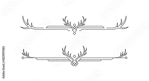 Elegant deer text dividers featuring antlers and geometric elements in a refined design