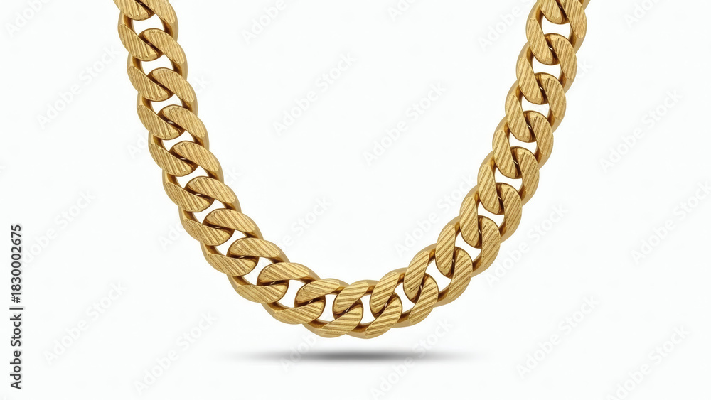 Obraz premium Heavy gold cuban link chain necklace for men