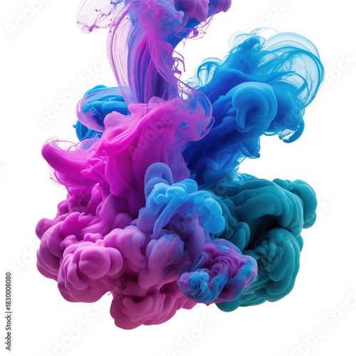 Colorful Ink Explosion Isolated transparent PNG background