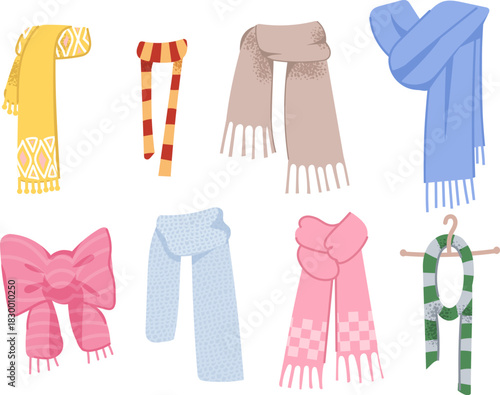 A warm winter scarf vector illustration for a shawl or autumn clothing design.