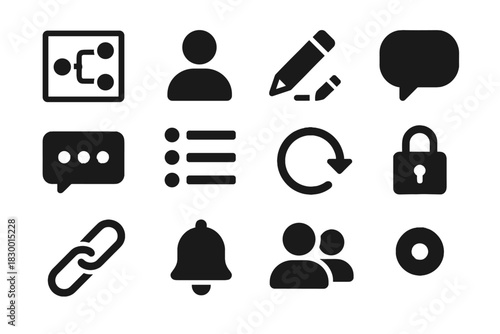 Map lock mind editing invite vector history link status icon permission version