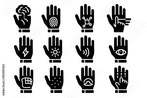Harvesting prediction energy glove scripting layering infrared access vector icon icons ai