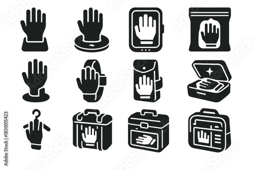 Holster charging travel icon pad foldable rugged bag vector data glove dock