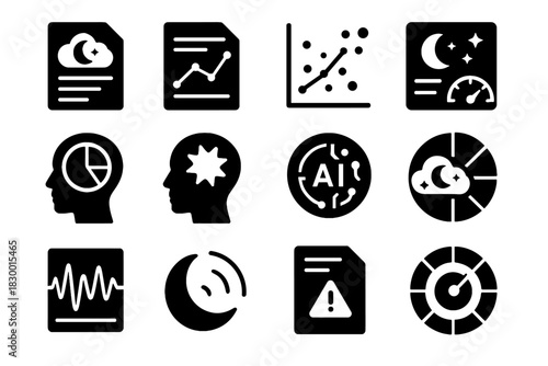 Dream emotion genre icon brainwave wheel vector icons correlation breakdown anomaly modern