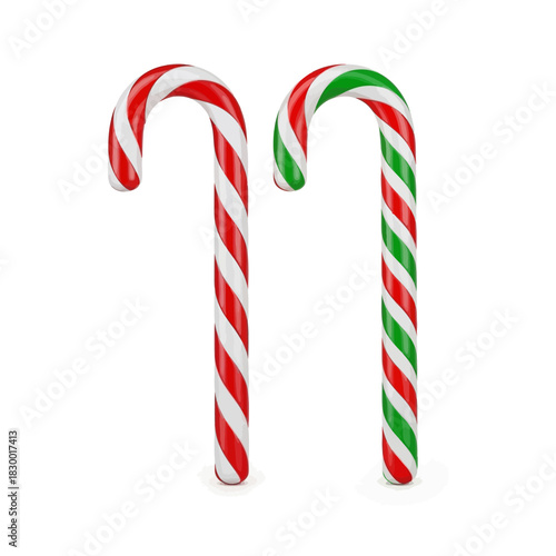 Festive candy canes bring holiday cheer, perfect for Christmas promotions, seasonal ads, or sweet treat designs, adding a touch of joyful sweetness