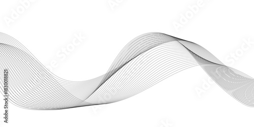 Abstract wavy curved lines background. Abstract wave line vector illustration.	