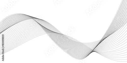 Abstract wavy curved lines background. Abstract wave line vector illustration.	