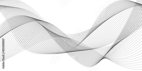 Abstract wavy curved lines background. Abstract wave line vector illustration.	