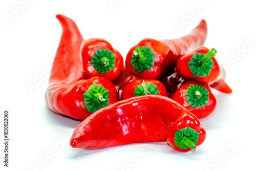 red capia pepper, macro, close-up, isolated on background