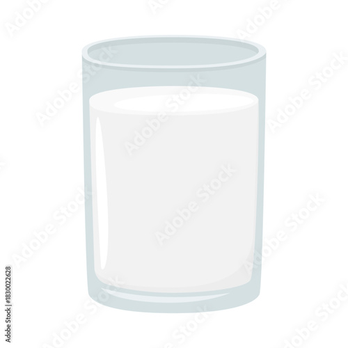 Vector icon of a glass of fresh milk vector symbol.