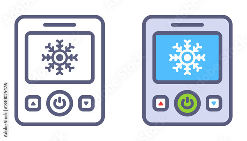 Temperature control sensor on the wall. Flat illustration.