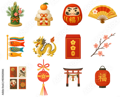 chinese new year cartoon icons 