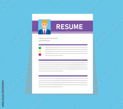 Modern resume or curriculum vitae document template