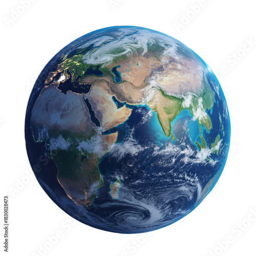 Earth from Space Isolated transparent PNG background