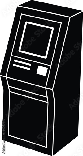 ATM silhouette vector art illustration
