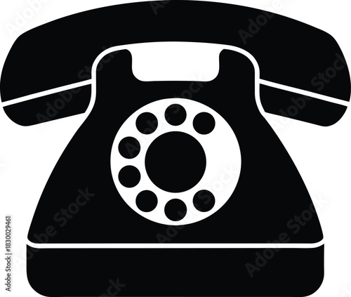 Emergency telephone silhouette vector art illustration