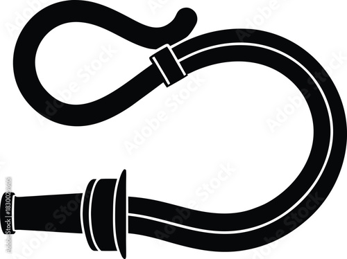 Fire hose silhouette vector art illustration