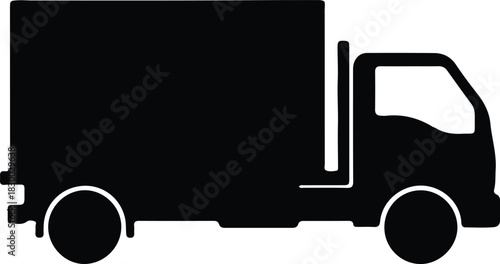 Illustration delivery truck service cargo transport silhouette vector