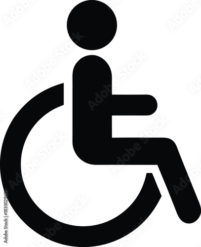 Handicap accessible silhouette vector art illustration