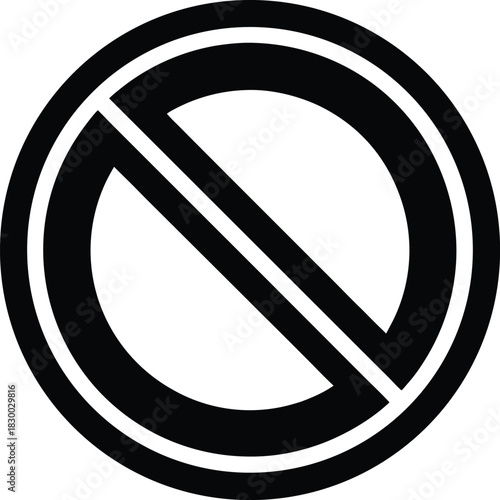 No Entry Silhouette Vector Art Illustration