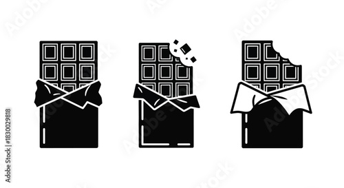 Three black and white chocolate bars with ribbon decorations shown