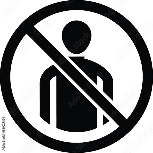 No Entry For Unauthorized Persons Silhouette Vector Art Illustration