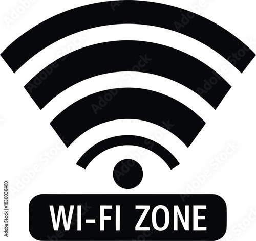 Wi Fi Zone Silhouette Vector Art Illustration